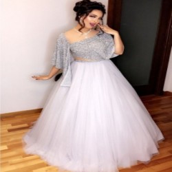 DESIGNER WHITE LEHENGA CHOLI 