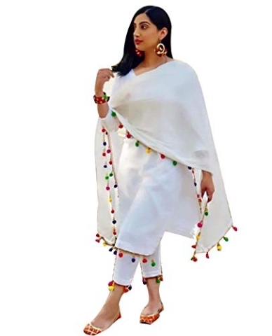 DESIGNER WHITE SUIT WITH DUPATTA