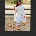 DESIGNER WHITE SUIT WITH DUPATTA thumb 1