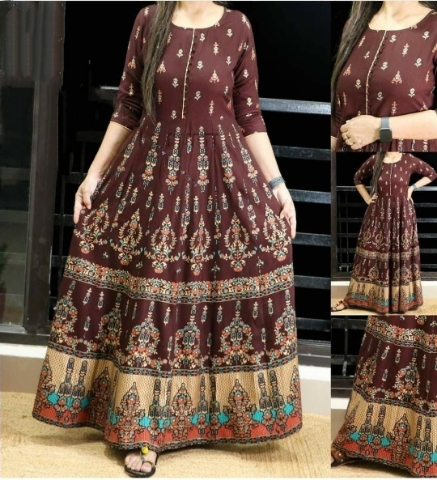 DIGITAL PRINTED COTTON GOWN 