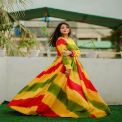 FANCY BEAUTIFUL COLOR FULL GOWN 