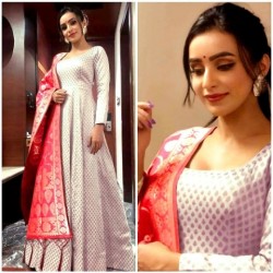 LONG FLOOR LENGTH READYMADE GOWN WITH JACQUARD DUPATTA 