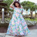 MULTI COLOR BUBBLE PRINTED LONG GOWN  thumb 1