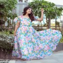 MULTI COLOR BUBBLE PRINTED LONG GOWN  thumb 2