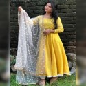 NEW DESIGNER YELLOW GOWN  thumb 2