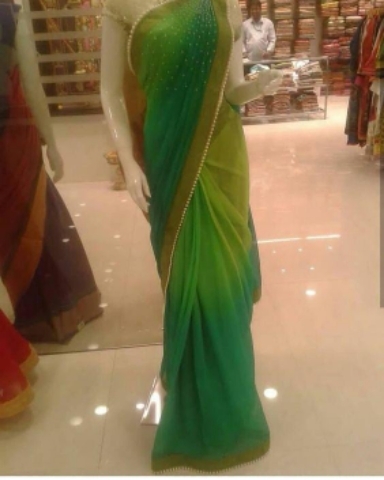 PRINTED WITH MOTI WORK SAREE 