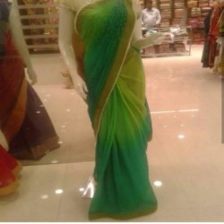 PRINTED WITH MOTI WORK SAREE 