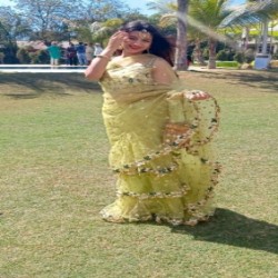 RUFFLE SAREE WITH EMBROIDERY WORK 