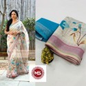 SOFT LINEEN COTTON SAREE  thumb 7