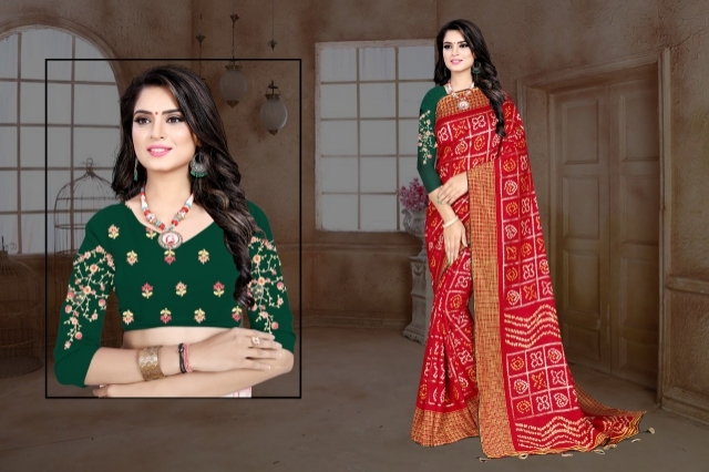 VICHITRA SILK BANDHEJ SAREE 