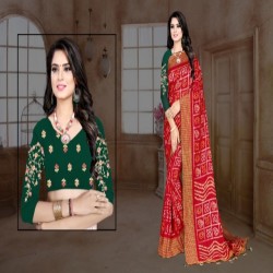 VICHITRA SILK BANDHEJ SAREE 