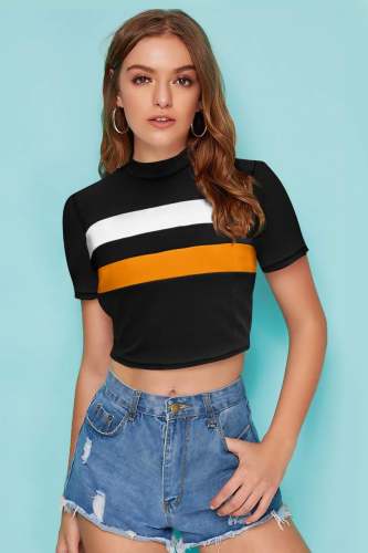 Black Crop Top. Crop In Lowest Rates From Surat by Yashasvi Textiles