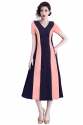 peach-and-navy-blue-color-western-dress