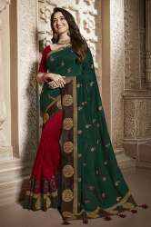 Trendy Embroidered Silk Saree 