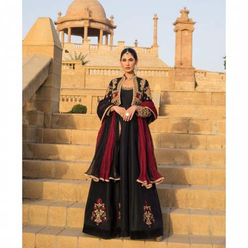 Designer Heavy Embroidered Gown With Koti 