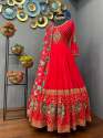 Exclusive Embroidered Gown with Floral Dupatta thumb 2