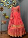 Exclusive Embroidered Gown with Floral Dupatta thumb 3