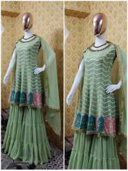 Exclusive Embroidered Kurtis With Plain Palazzo 