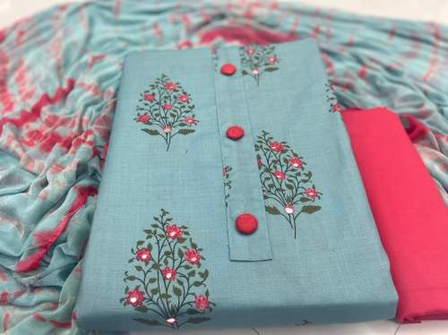 Exclusive Printed and Mirror work Dress Material  by aashu outfit