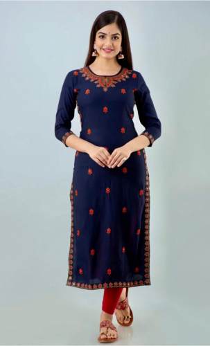 New Arrival Embroidered Straight Kurtis  