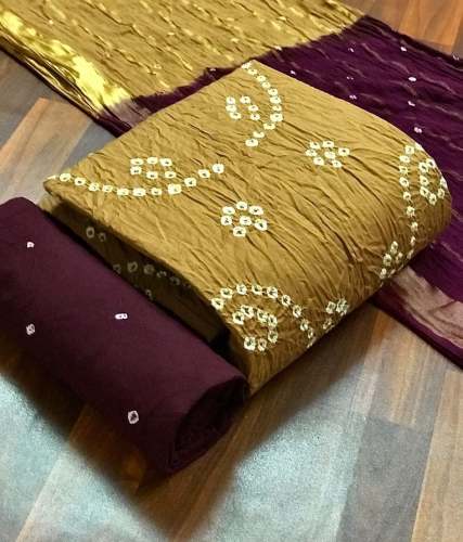 Pure Cotton Bandhani Dress Material  by aashu outfit