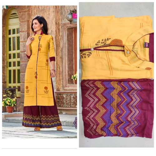 Elegant Rayon Plazo kurti set 
