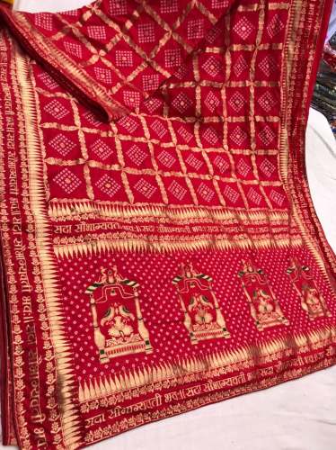 Gharchola red Jaipuri Saree by shree majisa creation