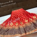 Heavy broket weaving silk lengha