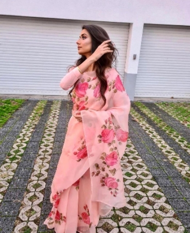 pure ORGANZA SAREE