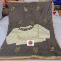 SILK SAREE WITH EMBROIDERY WORK thumb 1