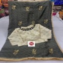 SILK SAREE WITH EMBROIDERY WORK thumb 4
