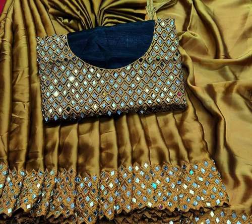  beautiful Havy Real Mirror work Saree 