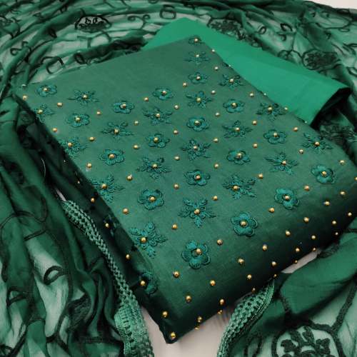 Slub Cotton Printed Dress Material