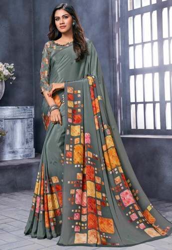 Fancy And Designer Satin Saree
