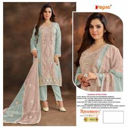 Fepic Presents Rosemeen Organza Embroidered Pakistani Dress