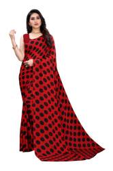 Fancy Georgette Polka Dot Printed Saree