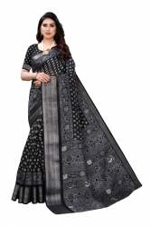 Linen Jari Printed Saree