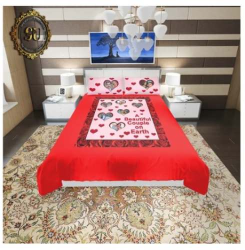 Customized Photo Print Bed Sheet by Dashing Look