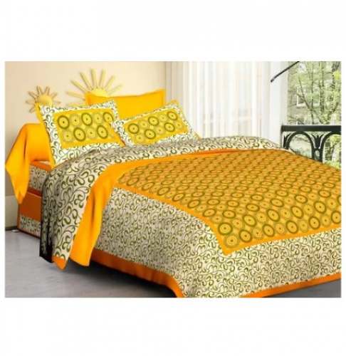 Yellow Jaipuri Print Cotton Fabric