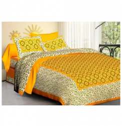 Yellow Jaipuri Print Cotton Fabric