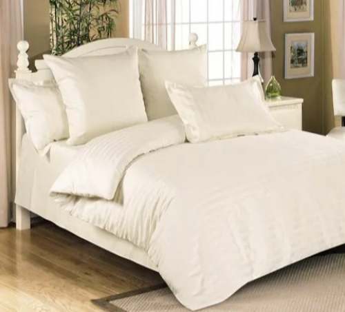 Plain White King Size Bed Sheet for Hotel  by Mercury Weavers