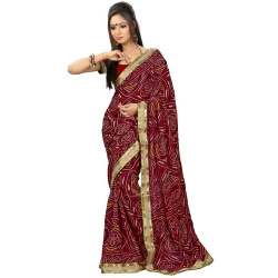 Designer Fancy Lace border Bandhani Saree