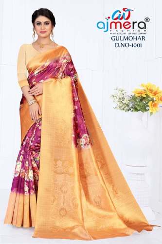 Designer Floral Print Sarees by Anmazing Factory
