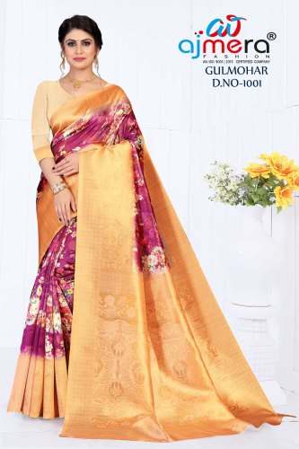 Designer Floral Print Sarees