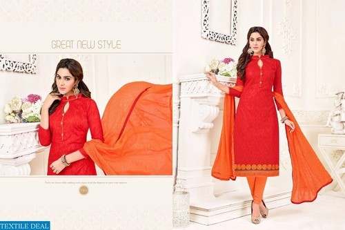 Daily wear Cotton Churidar Dress Material 
