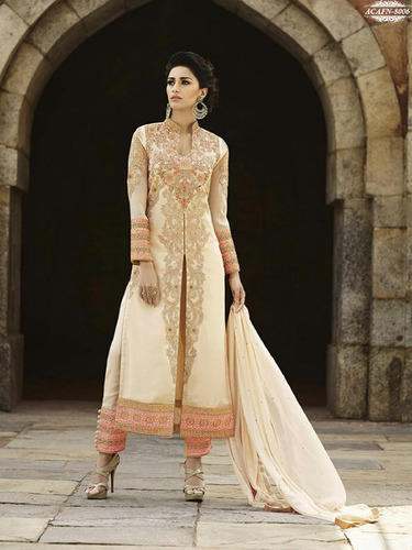 Embroidered Semi Stitched Cotton Dress 