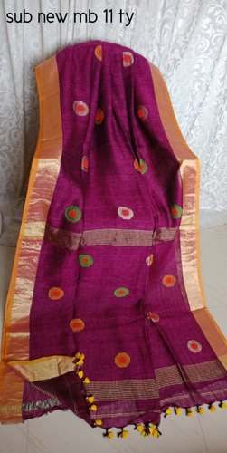 fancy Handloom Linen Saree by Agarwal Creation Fashions Private Limited