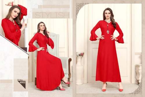 New Arrival Plain Gown Style Kurti 