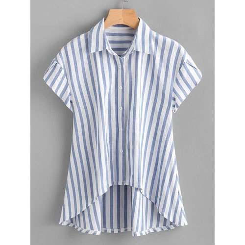 Girls Cotton Striped Shirt