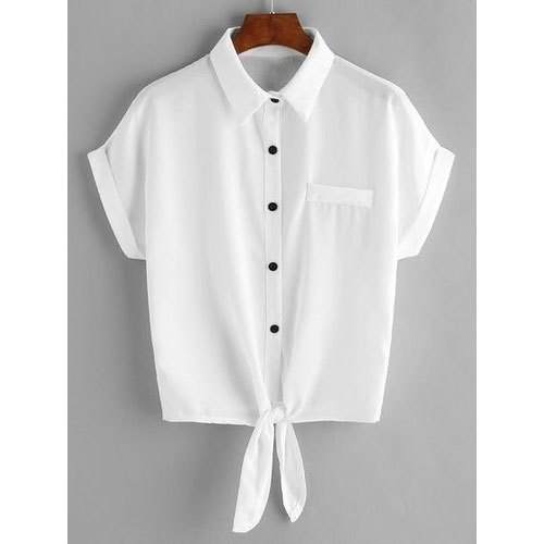 Girls  Hem Knot Shirt